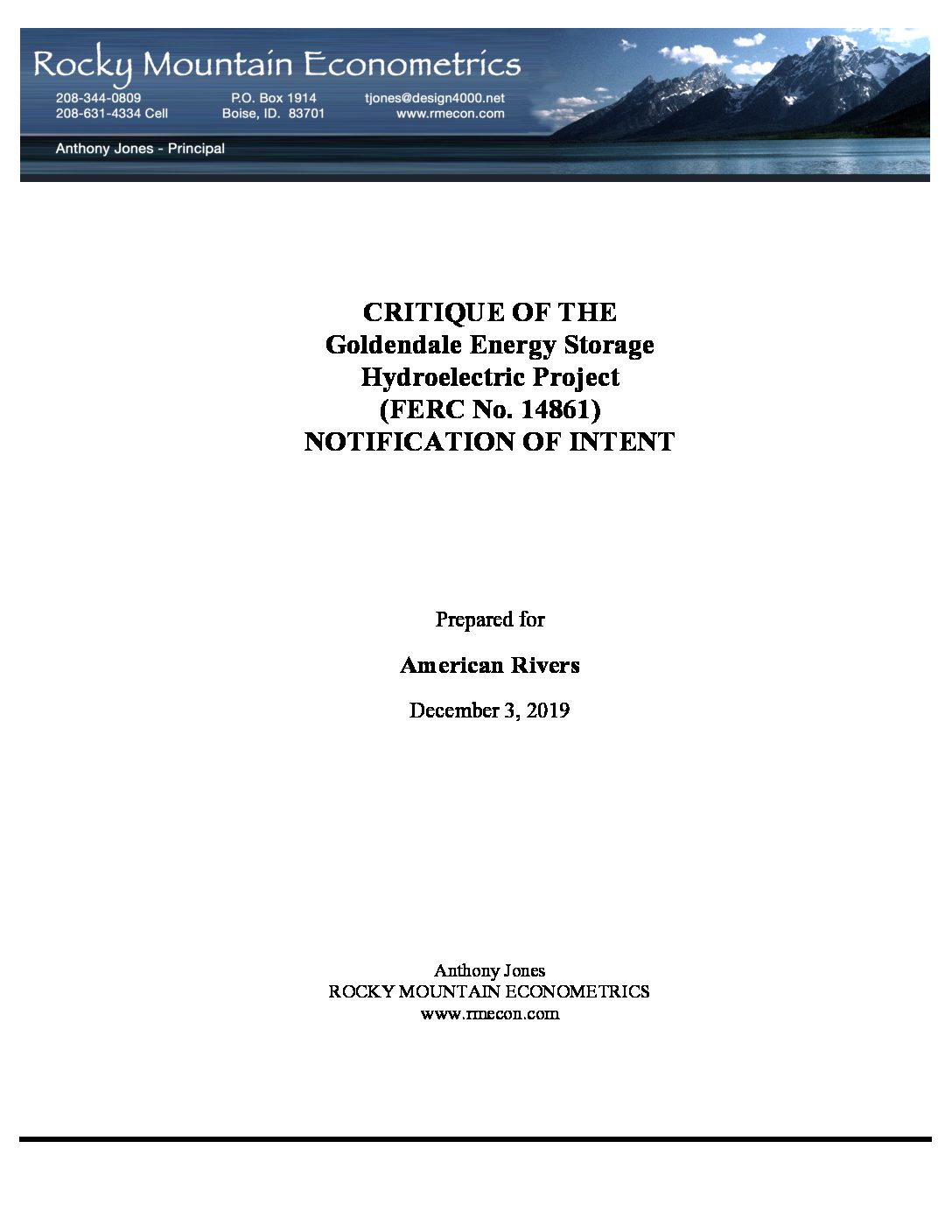 Critique of the Goldendale Energy Storage Hydroelectric Project (FERC No. P-14861)
