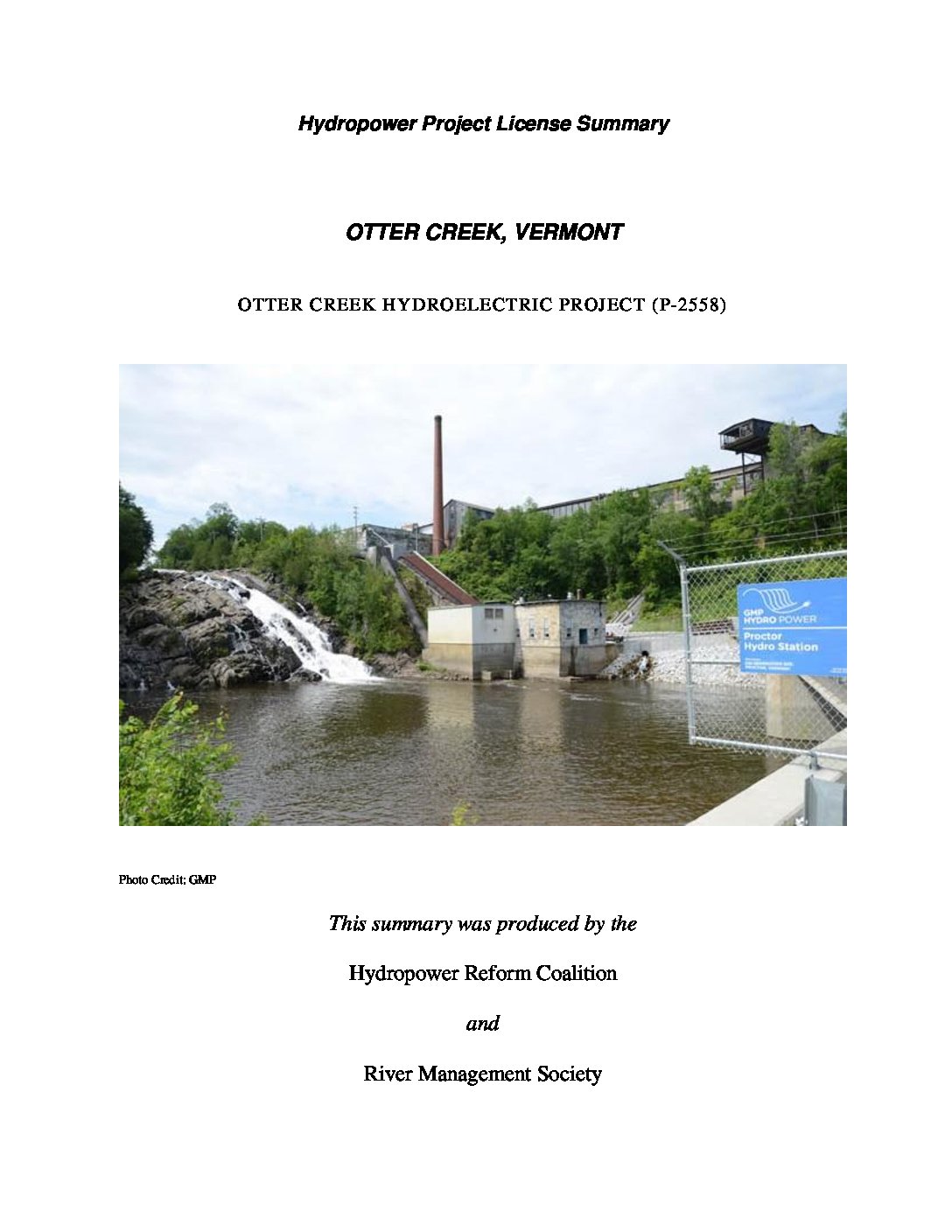 Otter Creek Project, Otter Creek, Vermont