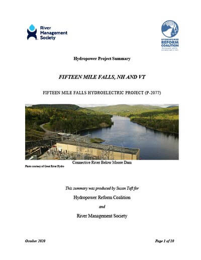 Fifteen Mile Falls Project, Connecticut River, New Hampshire and Vermont