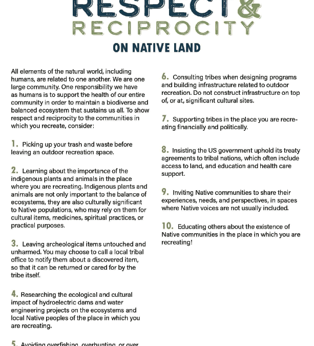 How to Show Respect & Reciprocity On Native Land