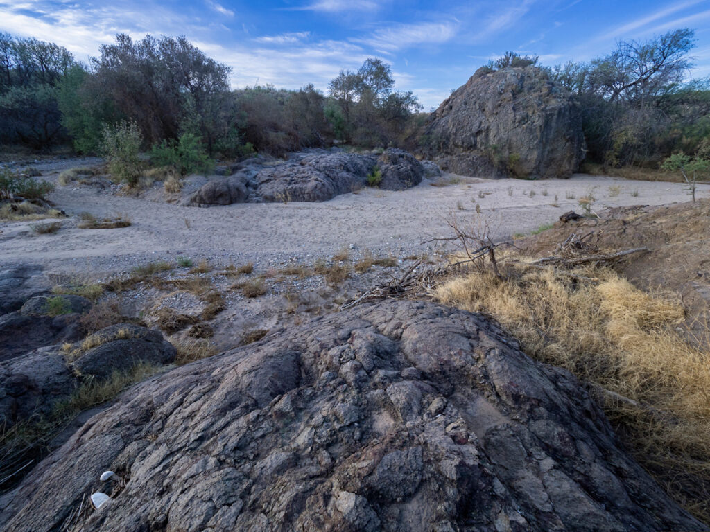 Dry creek bed of Davidson Creek through Davidson Canyon, Cienega Creek Natural Preserve, Pima County, Arizona Photo by Colleen Miniuk