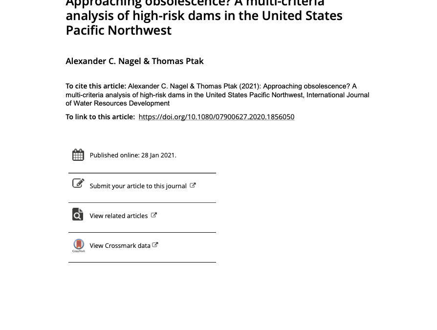 Approaching obsolescence? A multi-criteria analysis of high-risk dams in the United States Pacific Northwest