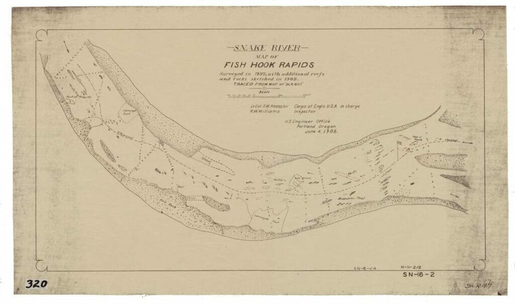 Map of Fish Hook Rapids