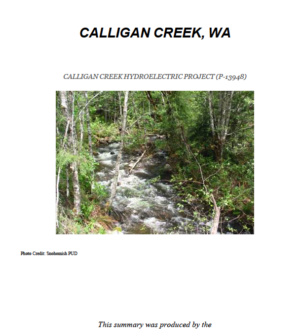 Calligan Creek Project, Calligan Creek, Washington