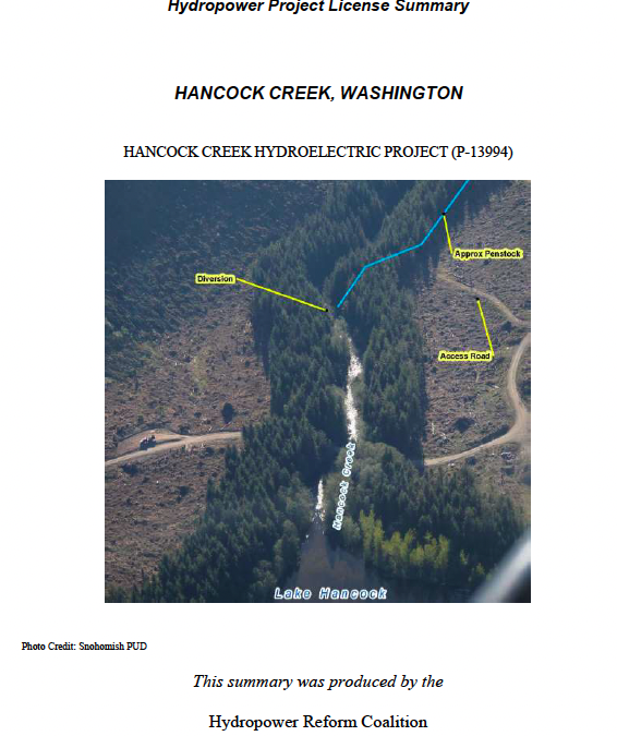 Hancock Creek Project, Hancock Creek, Washington