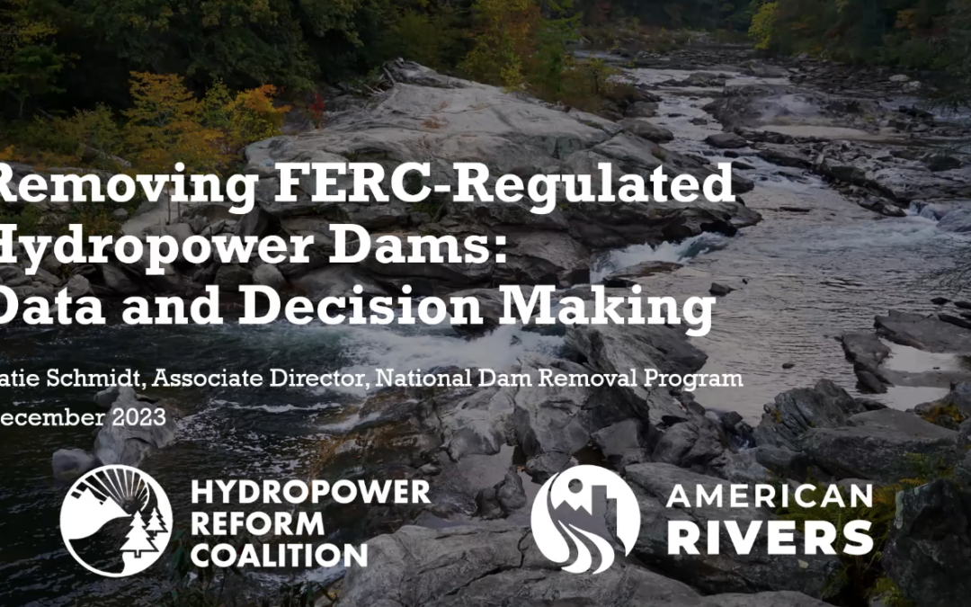Removing FERC-regulated hydropower dams: data and decision-making